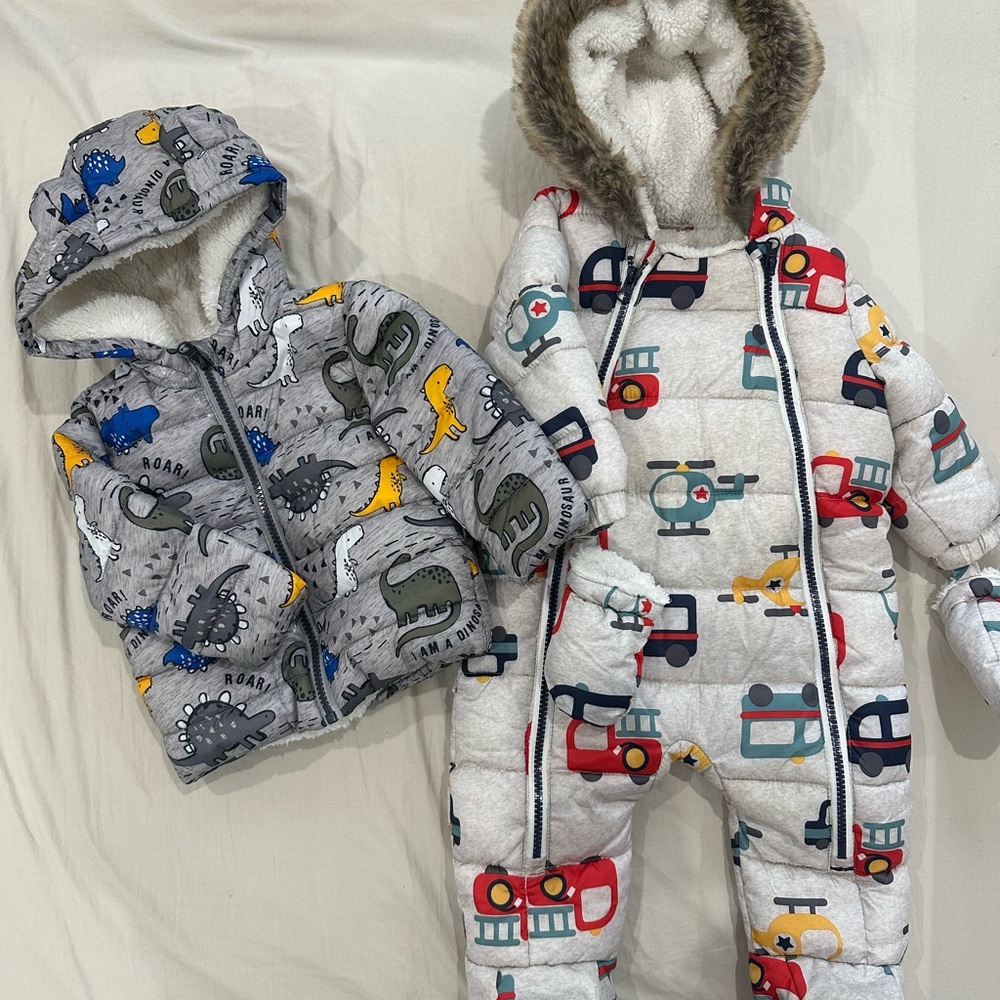 Fred Kids Puffers - Gray and White